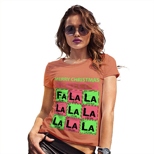Periodic Table Fa La La Christmas Geek Personalised  Women's T-Shirt 