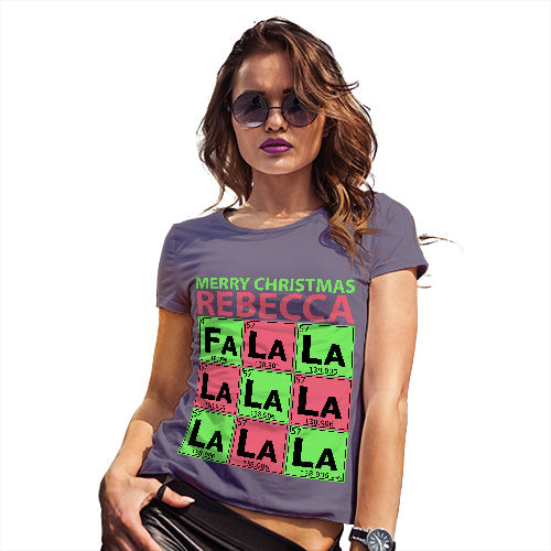 Periodic Table Fa La La Christmas Geek Personalised  Women's T-Shirt 