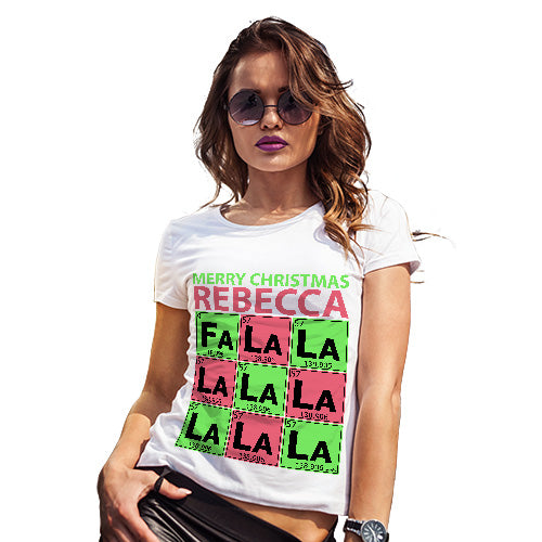 Periodic Table Fa La La Christmas Geek Personalised  Women's T-Shirt 