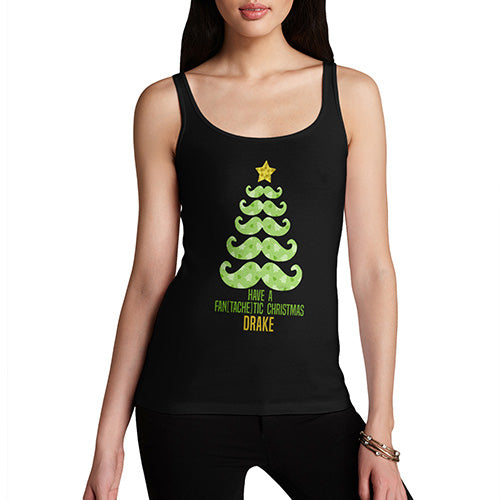 Moustache Have a Fantachetic Christmas Personalised Women's Tank Top