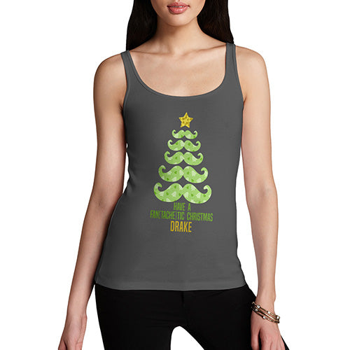 Moustache Have a Fantachetic Christmas Personalised Women's Tank Top