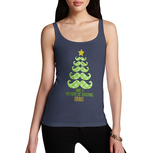 Moustache Have a Fantachetic Christmas Personalised Women's Tank Top