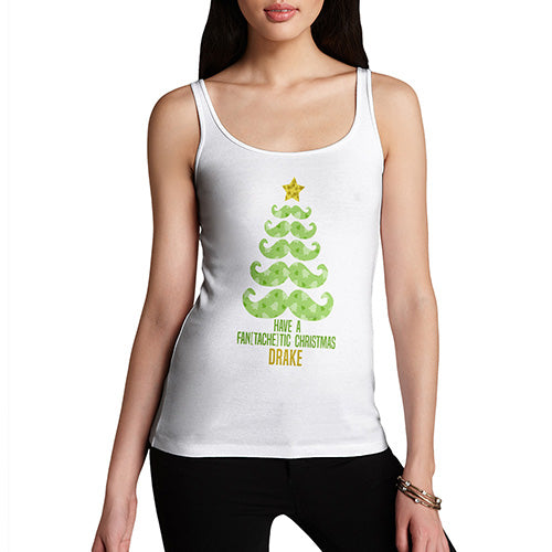 Moustache Have a Fantachetic Christmas Personalised Women's Tank Top