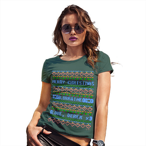 Merry Christmas Pattern Personalised Women's T-Shirt 