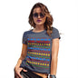 Merry Christmas Colourful Pattern Personalised Women's T-Shirt 