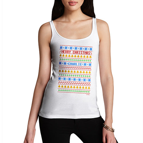 Merry Christmas Colourful Pattern Personalised Women's Tank Top