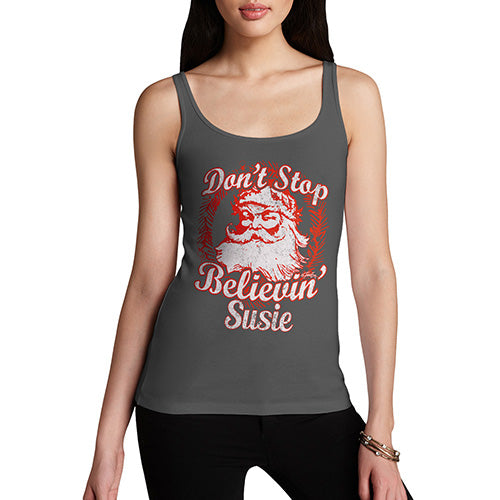 Don't Stop Believing Santa Personalised Women's Tank Top