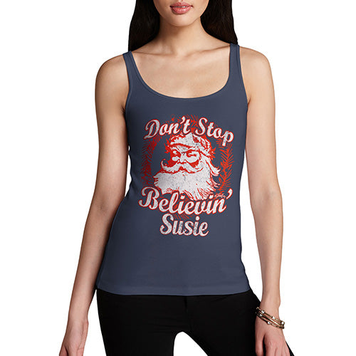 Don't Stop Believing Santa Personalised Women's Tank Top