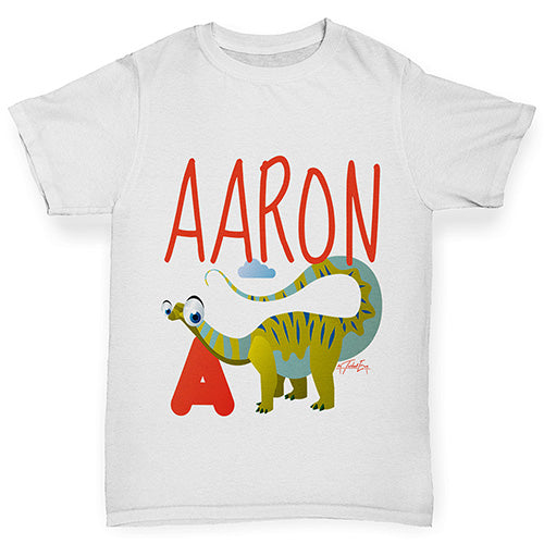 Personalised Dinosaur Letter A Boy's T-Shirt