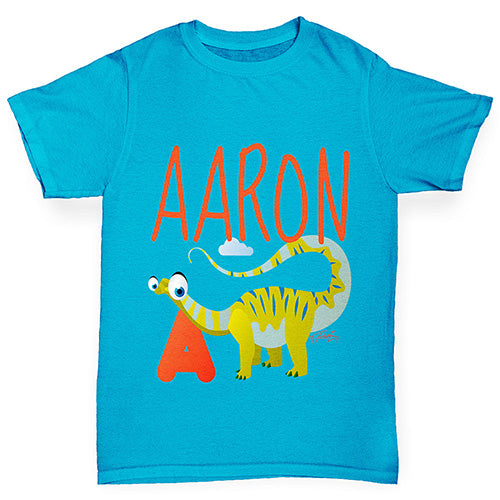 Personalised Dinosaur Letter A Girl's T-Shirt 