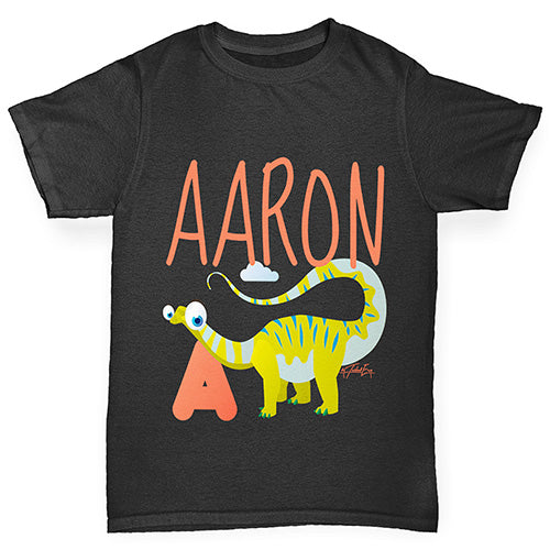 Personalised Dinosaur Letter A Girl's T-Shirt 