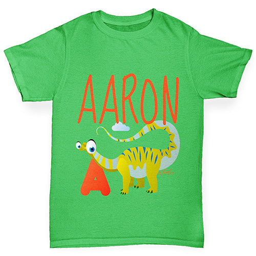 Personalised Dinosaur Letter A Girl's T-Shirt 