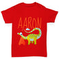 Personalised Dinosaur Letter A Girl's T-Shirt 