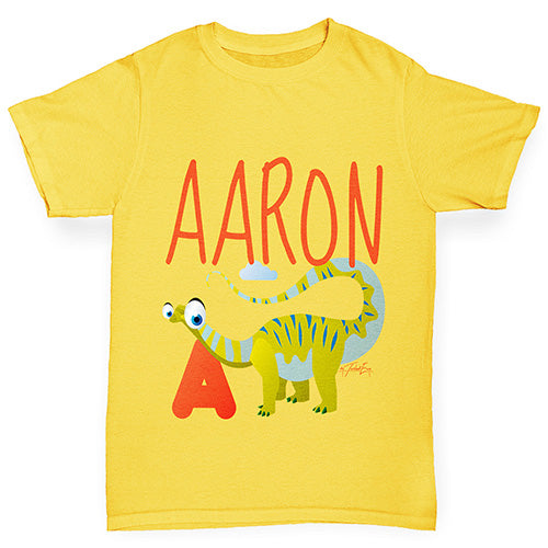Personalised Dinosaur Letter A Girl's T-Shirt 