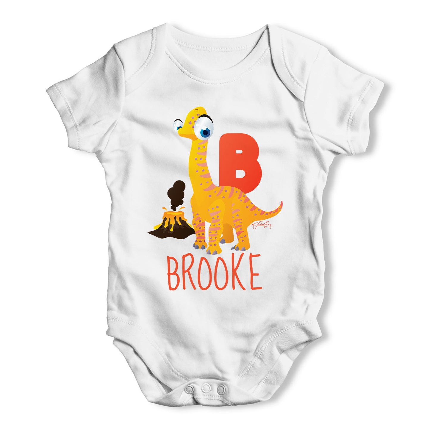 Personalised Dinosaur Letter B Funny One-piece Infant Baby Bodysuits Babygrows Onesie