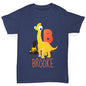 Personalised Dinosaur Letter B Girl's T-Shirt 