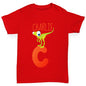 Personalised Dinosaur Letter C Girl's T-Shirt 