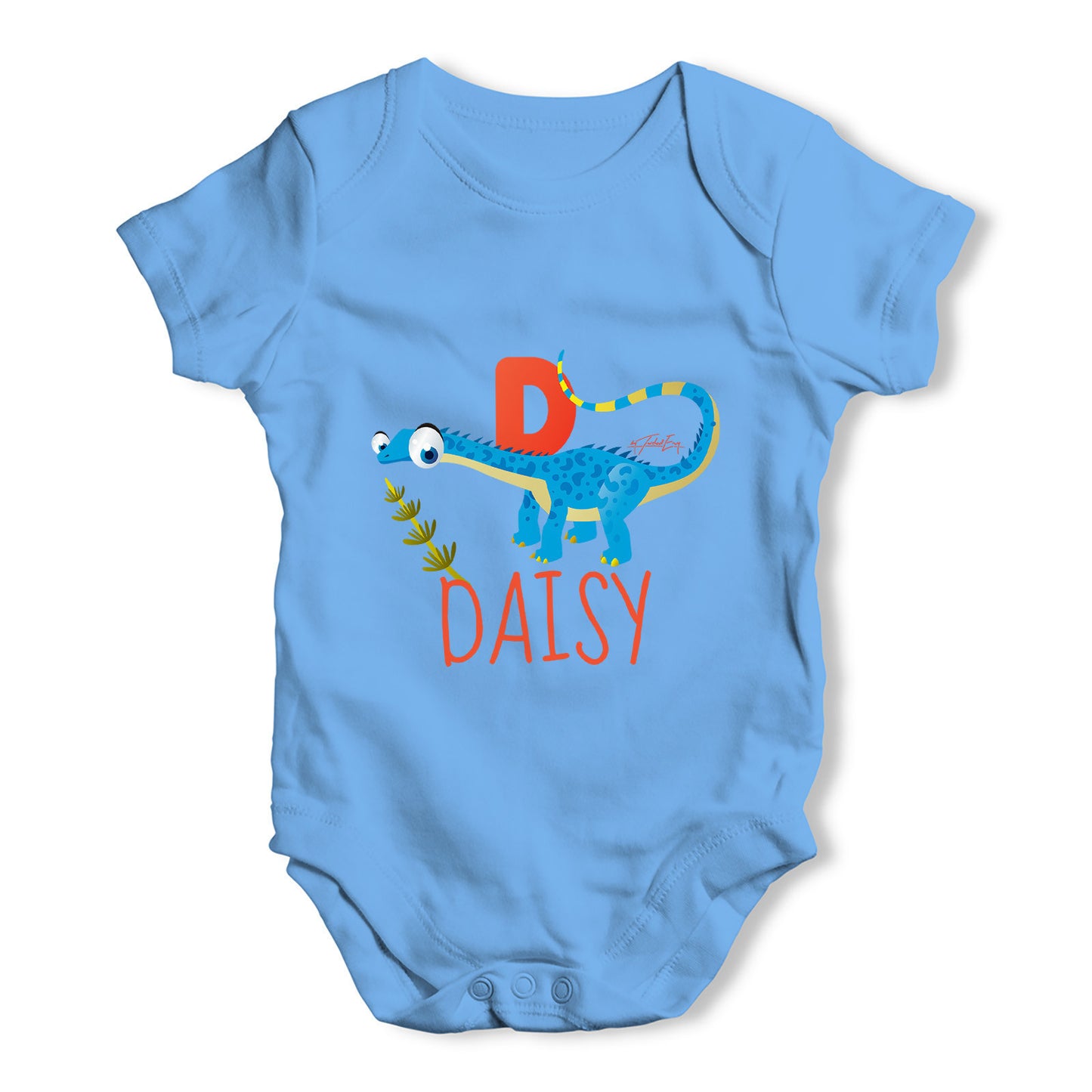 Personalised Dinosaur Letter D Funny One-piece Infant Baby Bodysuits Babygrows Onesie