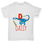 Personalised Dinosaur Letter D Girl's T-Shirt 