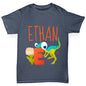 Personalised Dinosaur Letter E Boy's T-Shirt