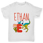Personalised Dinosaur Letter E Boy's T-Shirt