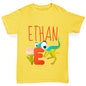 Personalised Dinosaur Letter E Boy's T-Shirt