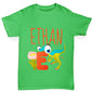 Personalised Dinosaur Letter E Girl's T-Shirt 