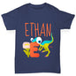 Personalised Dinosaur Letter E Girl's T-Shirt 