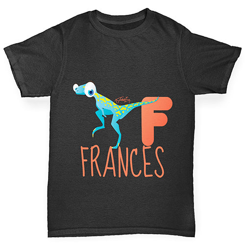 Personalised Dinosaur Letter F Boy's T-Shirt