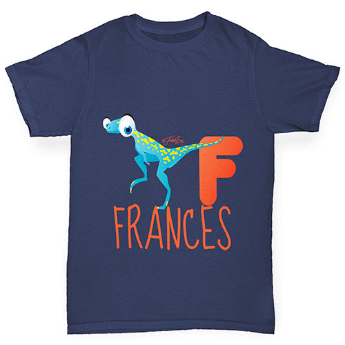 Personalised Dinosaur Letter F Boy's T-Shirt
