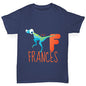 Personalised Dinosaur Letter F Boy's T-Shirt