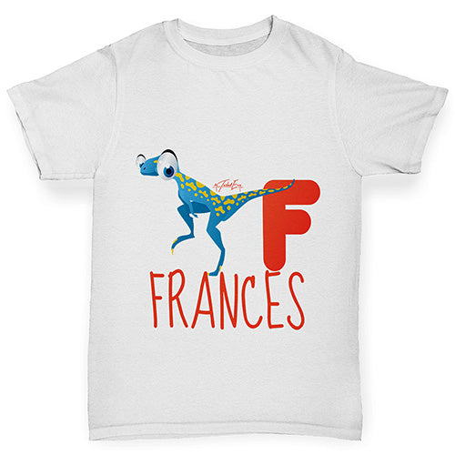 Personalised Dinosaur Letter F Boy's T-Shirt