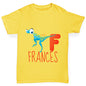 Personalised Dinosaur Letter F Girl's T-Shirt 