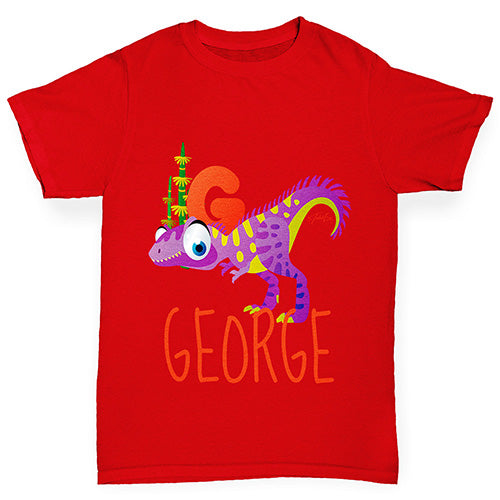 Personalised Dinosaur Letter G Boy's T-Shirt