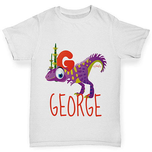 Personalised Dinosaur Letter G Boy's T-Shirt