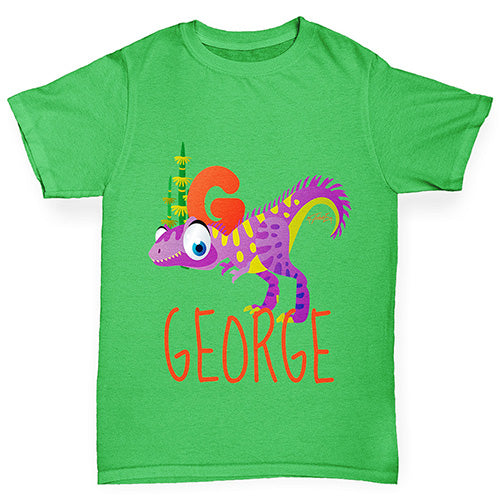 Personalised Dinosaur Letter G Girl's T-Shirt 