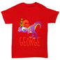 Personalised Dinosaur Letter G Girl's T-Shirt 