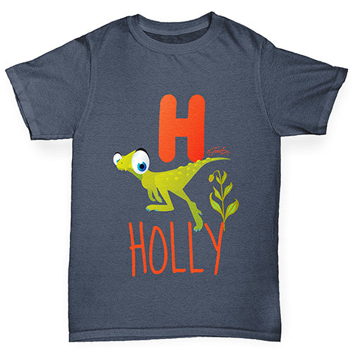 Personalised Dinosaur Letter H Boy's T-Shirt
