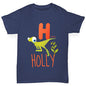 Personalised Dinosaur Letter H Boy's T-Shirt
