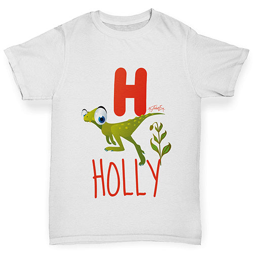 Personalised Dinosaur Letter H Boy's T-Shirt