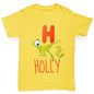 Personalised Dinosaur Letter H Boy's T-Shirt