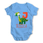 Personalised Dinosaur Letter J Funny One-piece Infant Baby Bodysuits Babygrows Onesie