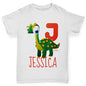 Personalised Dinosaur Letter J Boy's T-Shirt