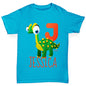 Personalised Dinosaur Letter J Girl's T-Shirt 