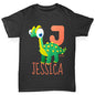 Personalised Dinosaur Letter J Girl's T-Shirt 
