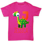 Personalised Dinosaur Letter J Girl's T-Shirt 