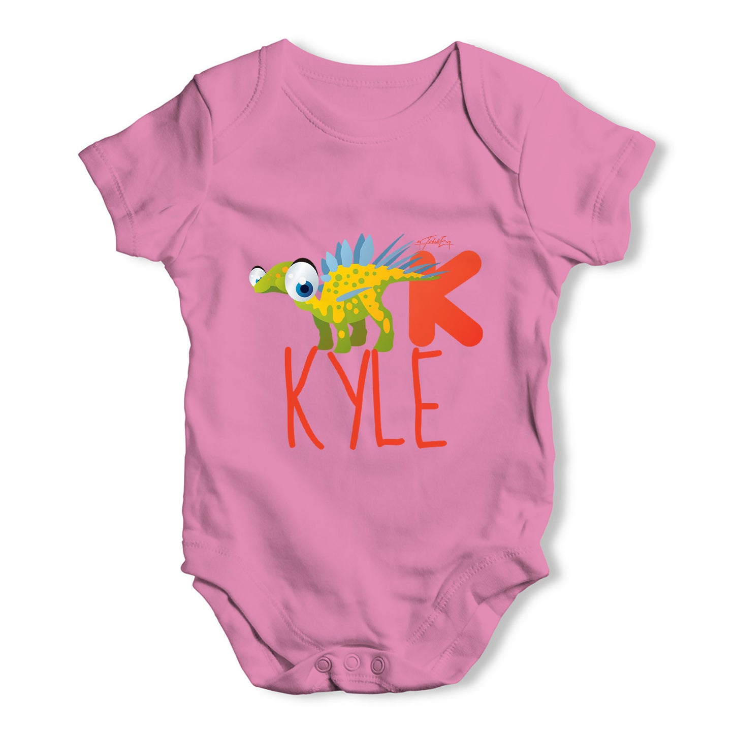 Personalised Dinosaur Letter K Funny One-piece Infant Baby Bodysuits Babygrows Onesie