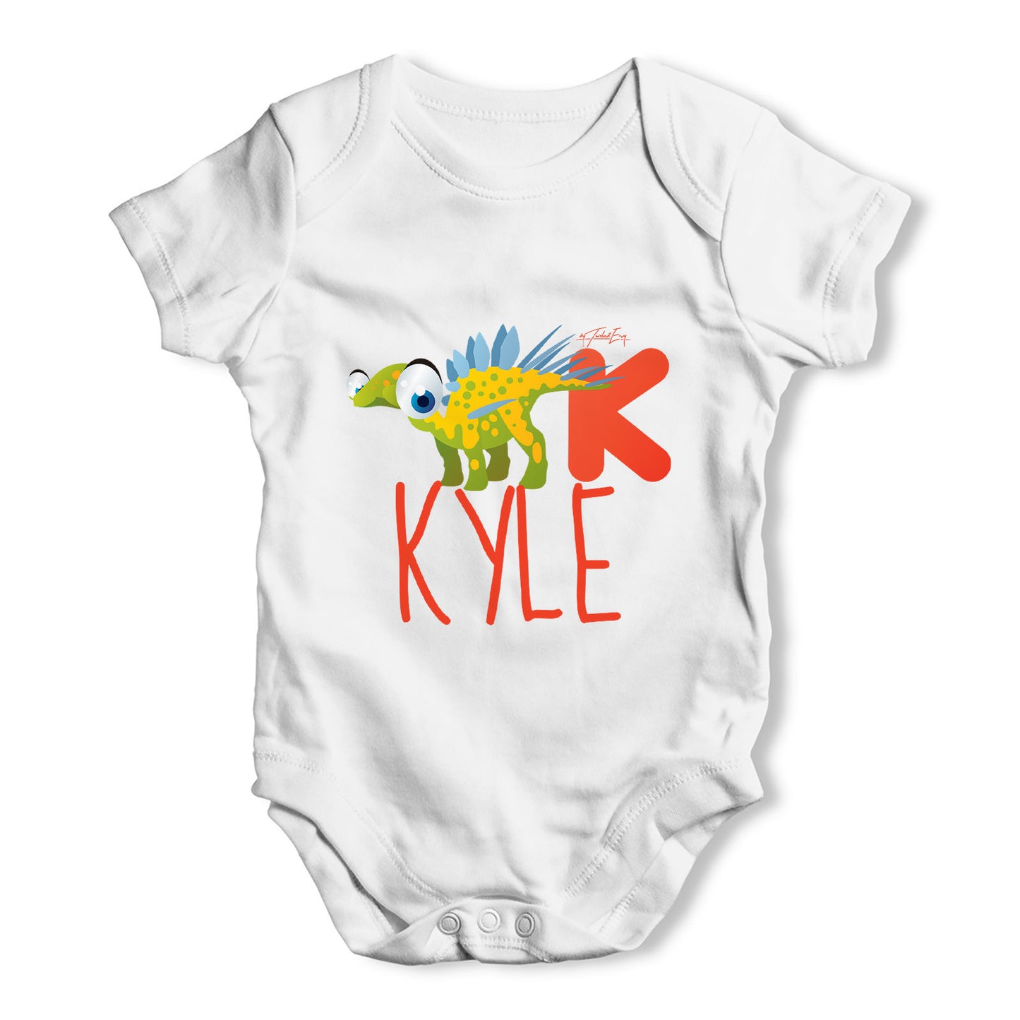 Personalised Dinosaur Letter K Funny One-piece Infant Baby Bodysuits Babygrows Onesie