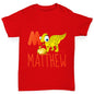 Personalised Dinosaur Letter M Girl's T-Shirt 