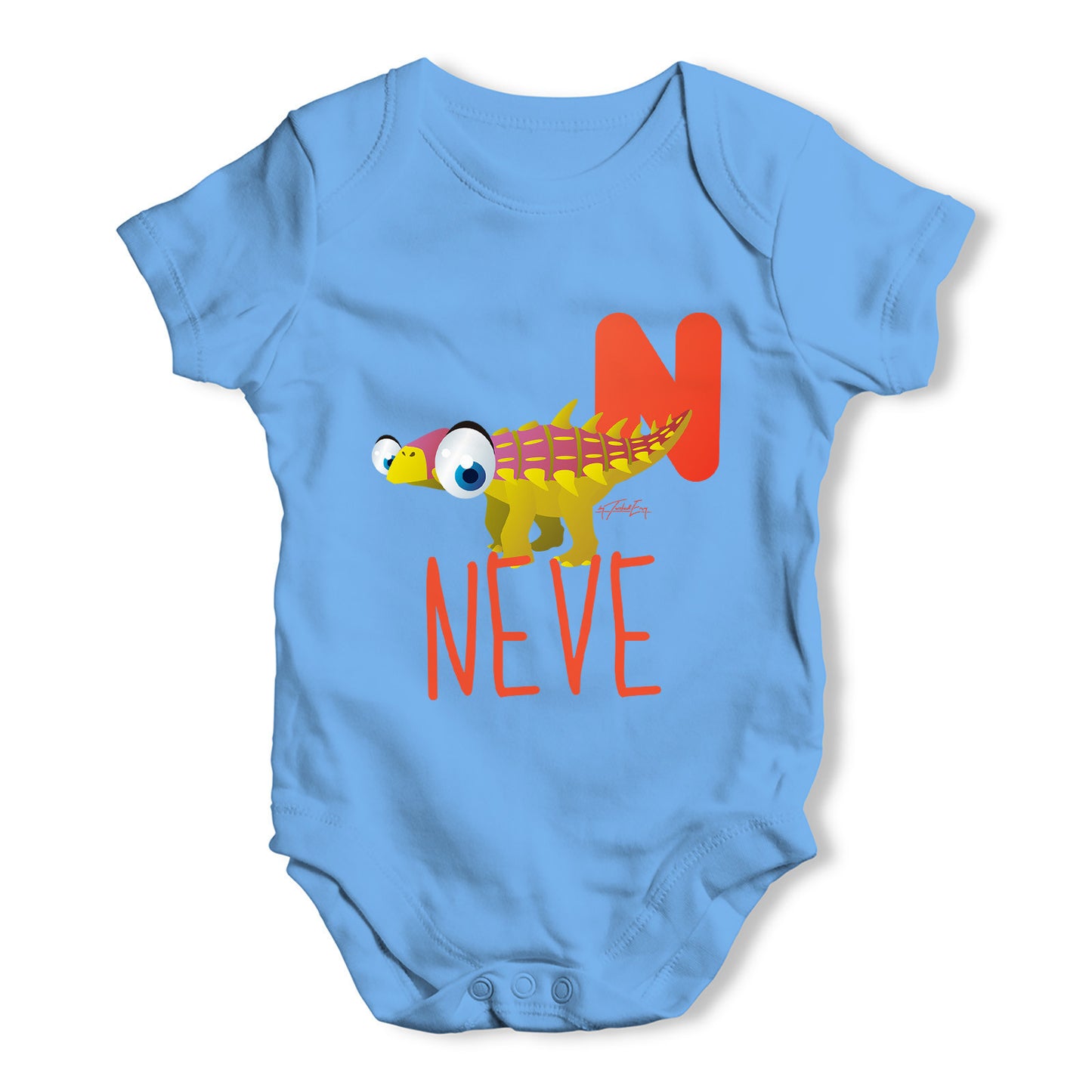 Personalised Dinosaur Letter N Funny One-piece Infant Baby Bodysuits Babygrows Onesie